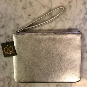 NWT Cynthia Rowley Silver Clutch